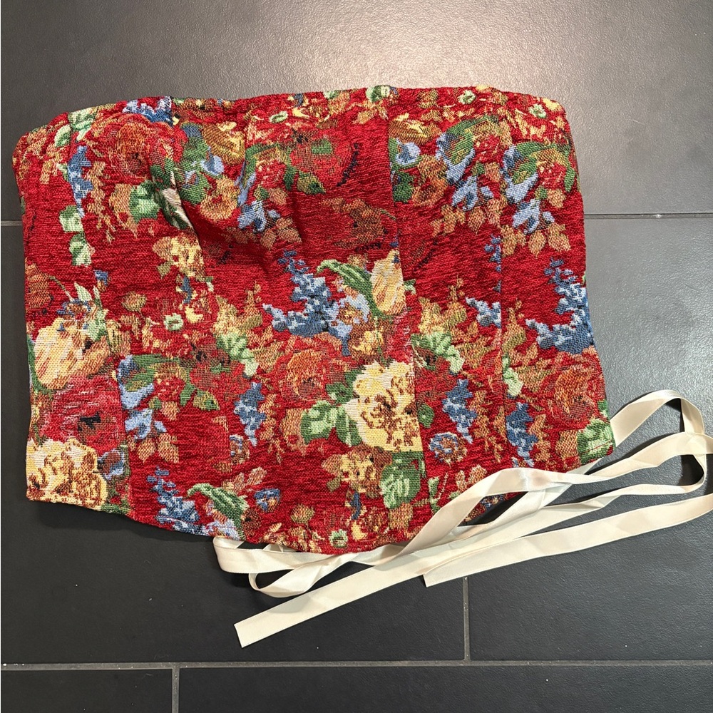 Cider Wine Red Floral Top